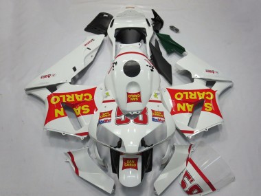 Cheap 2003-2004 Honda CBR600RR Motorcycle Fairings - White Red Yellow San Carlo 58