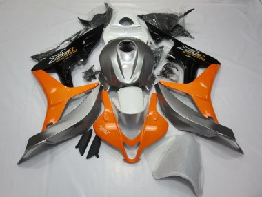 Cheap 2007-2008 Honda CBR600RR Motorcycle Fairings - Silver Orange Glossy Black