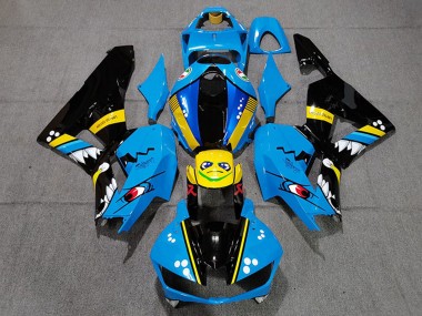 Cheap 2013-2023 Honda CBR600RR Motorcycle Fairings - Blue Yellow Glossy Black Shark
