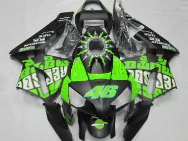 Cheap 2003-2004 Honda CBR600RR Motorcycle Fairings - Green Glossy Black Rossi Repsol