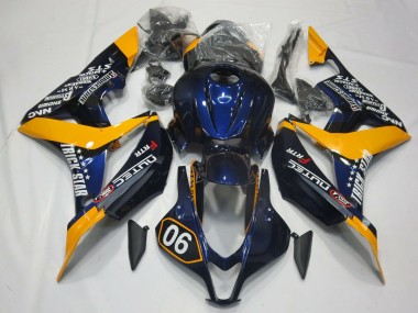 Cheap 2007-2008 Honda CBR600RR Motorcycle Fairings - Orange Blue Glossy Black