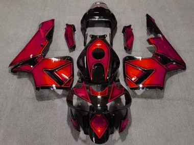 Cheap 2003-2004 Honda CBR600RR Motorcycle Fairings - Red Glossy Black