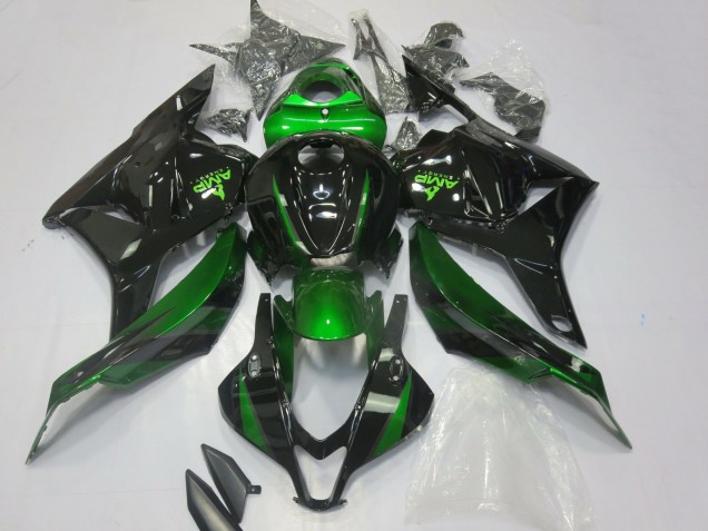2009-2012 Honda CBR600RR Motorcycle Fairings - Green Glossy Black