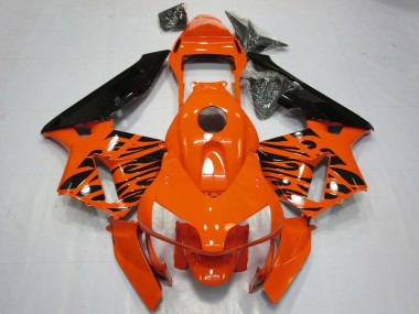 Cheap 2003-2004 Honda CBR600RR Motorcycle Fairings - Orange Glossy Black Tribal