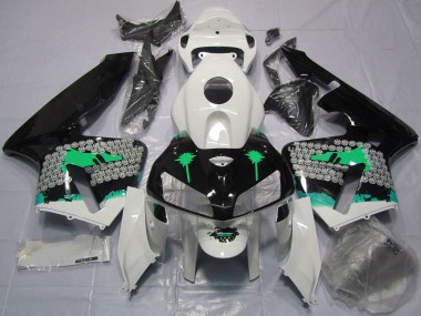 Cheap 2005-2006 Honda CBR600RR Motorcycle Fairings - Turquoise Splatter on Glossy Black