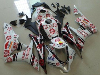 Cheap 2007-2008 Honda CBR600RR Motorcycle Fairings - White Red Black Nastro Azzurro