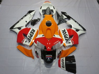 Cheap 2003-2004 Honda CBR600RR Motorcycle Fairings - Orange White Red Glossy Black Repsol