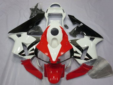Cheap 2003-2004 Honda CBR600RR Motorcycle Fairing - White Red Glossy Black
