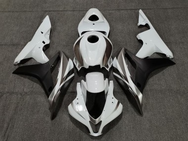 Cheap 2007-2008 Honda CBR600RR Motorcycle Fairings - White Matte Black