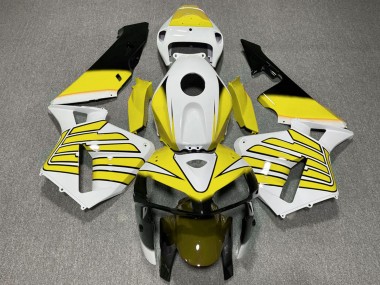 Cheap 2005-2006 Honda CBR600RR Motorcycle Fairings - Yellow and White Wings