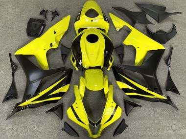 Cheap 2007-2008 Honda CBR600RR Motorcycle Fairings - Yellow Matte Black OEM Style