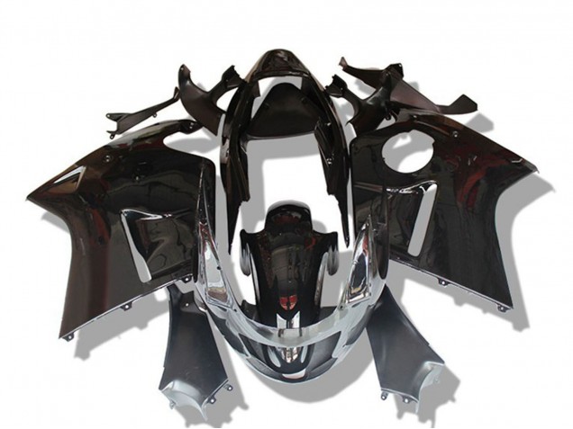 1996-2007 Honda CBR1100XX Blackbird Motorcycle Fairings - Glossy Black Grey