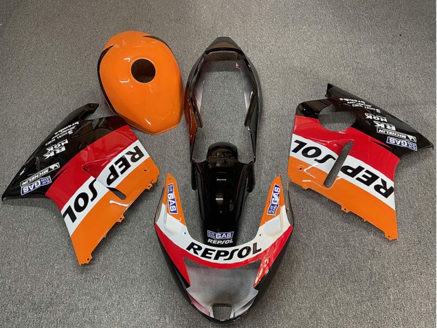 1996-2007 Honda CBR1100XX Blackbird Motorcycle Fairings - Orange White Red Glossy Black Repsol