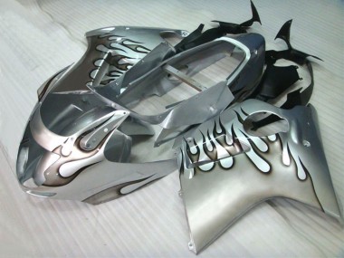 Cheap 1996-2007 Honda CBR1100XX Blackbird Motorcycle Fairings - Silver Black Flame