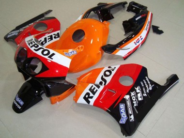 Cheap 1990-1998 Honda CBR250RR Motorcycle Fairings - Orange White Red Glossy Black Classic Repsol