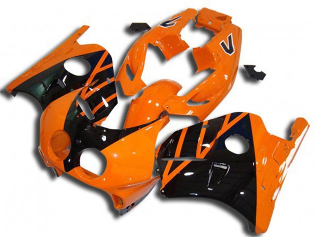 1990-1998 Honda CBR250RR Motorcycle Fairings - Orange Glossy Black