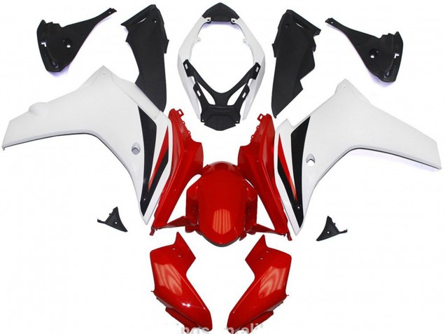 2011-2013 Honda CBR600F Abs Motorcycle Fairings - White Red Glossy Black