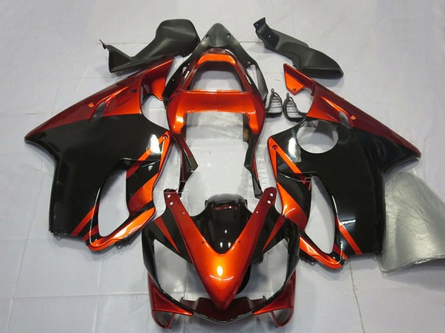 2001-2003 Honda CBR600 F4i Motorcycle Fairings - Orange Glossy Black