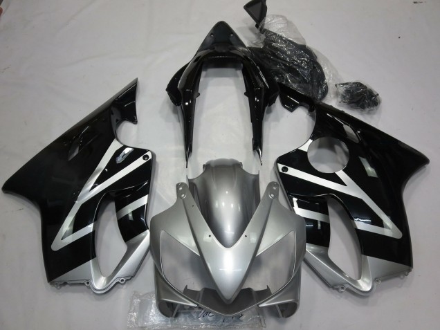 2004-2007 Honda CBR600 F4i Motorcycle Fairings - Silver Glossy Black