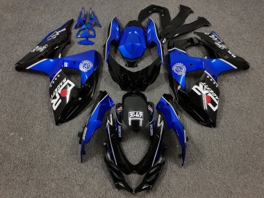 Cheap 2009-2016 Suzuki GSXR 1000 Motorcycle Fairings - Black and Blue with Custom Logo