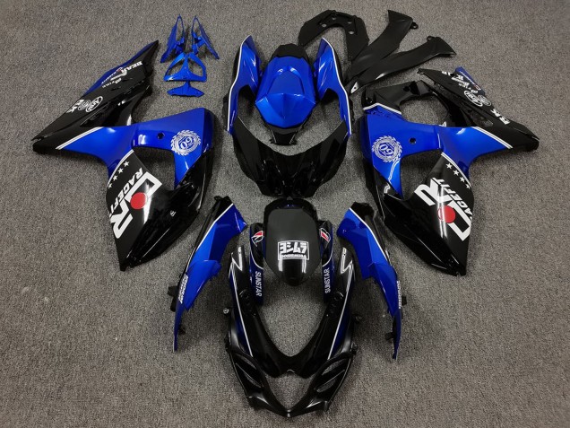 2009-2016 Suzuki GSXR 1000 Motorcycle Fairings - Black and Blue with Custom Logo