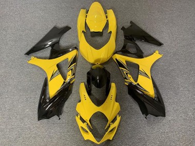 Cheap 2007-2008 Suzuki GSXR 1000 Motorcycle Fairings - Yellow Glossy Black