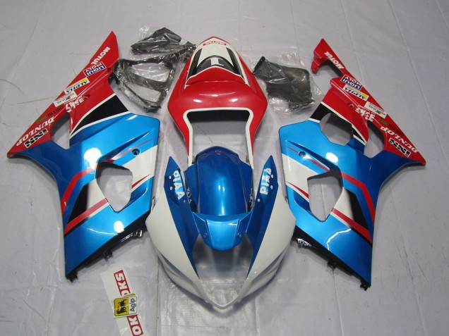 2003-2004 Suzuki GSXR 1000 Motorcycle Fairings - Red Blue White