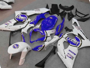 Cheap 2005-2006 Suzuki GSXR 1000 Motorcycle Fairings - White Blue Lucky Strike