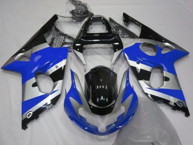 Cheap 2000-2002 Suzuki GSXR 1000 Motorcycle Fairings - Blue Silver Black OEM Style