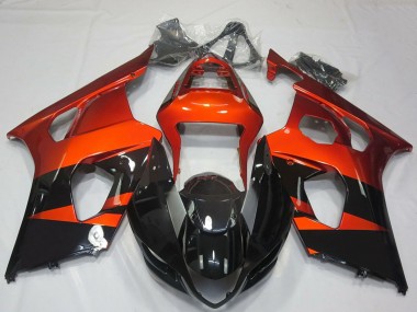 Cheap 2003-2004 Suzuki GSXR 1000 Motorcycle Fairings - Burnt Orange Glossy Black
