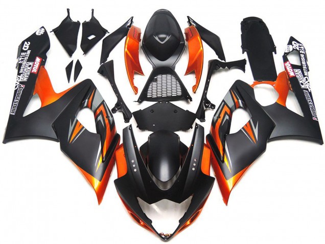 2005-2006 Suzuki GSXR 1000 Motorcycle Fairings - Orange Black