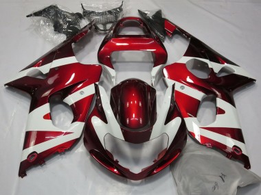 Cheap 2000-2002 Suzuki GSXR 1000 Motorcycle Fairings - White Red