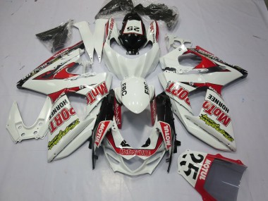 Cheap 2009-2016 Suzuki GSXR 1000 Motorcycle Fairings - White Red Dunlop 52