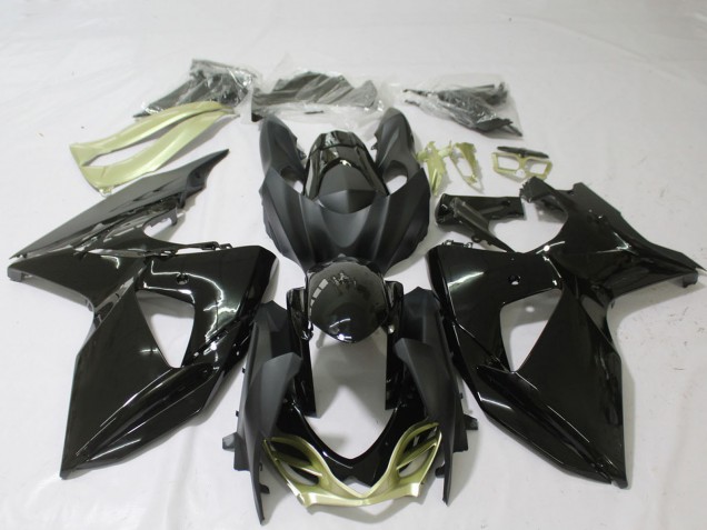2009-2016 Suzuki GSXR 1000 Motorcycle Fairings - Glossy Black Silver
