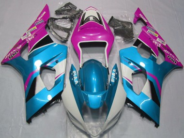 Cheap 2003-2004 Suzuki GSXR 1000 Motorcycle Fairings - Light Blue White Pink
