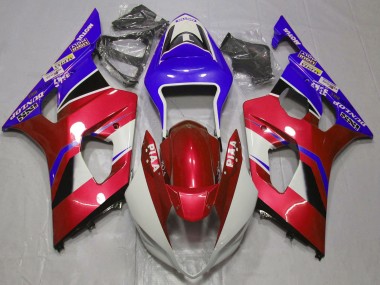Cheap 2003-2004 Suzuki GSXR 1000 Motorcycle Fairings - Candy Red White Blue