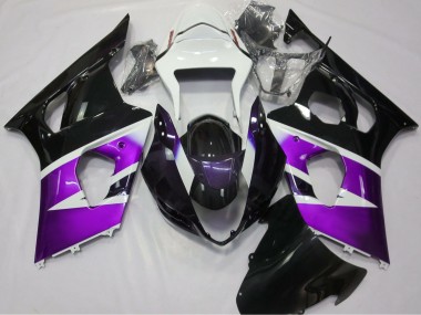 Cheap 2003-2004 Suzuki GSXR 1000 Motorcycle Fairings - Purple White Glossy Black
