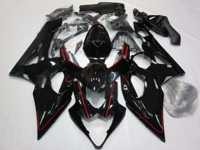 2005-2006 Suzuki GSXR 1000 Motorcycle Fairings - Glossy Black Red