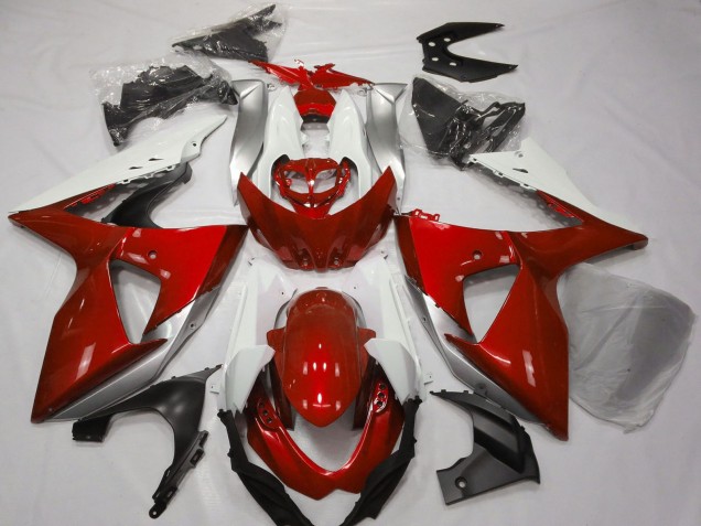 2009-2016 Suzuki GSXR 1000 Motorcycle Fairings - White Silver Red