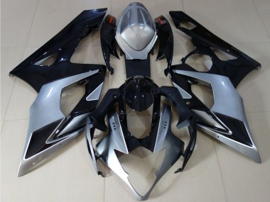 Cheap 2005-2006 Suzuki GSXR 1000 Motorcycle Fairings - Glossy Black Silver