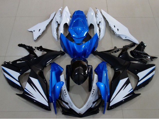 2009-2016 Suzuki GSXR 1000 Motorcycle Fairing - White Blue Black
