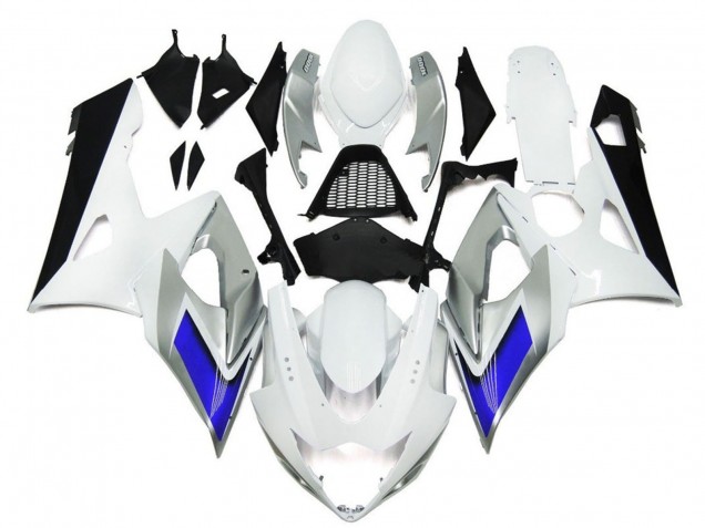 2005-2006 Suzuki GSXR 1000 Motorcycle Fairings - Glossy White Silver Blue