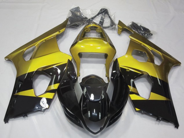 2003-2004 Suzuki GSXR 1000 Motorcycle Fairings - Yellow Glossy Black