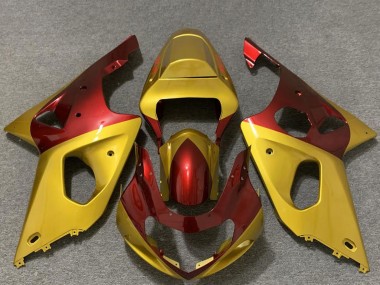 Cheap 2000-2002 Suzuki GSXR 1000 Motorcycle Fairings - Gold Red