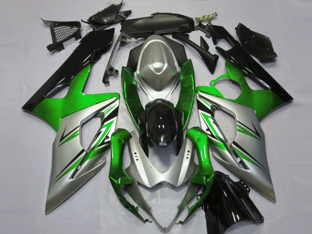 2005-2006 Suzuki GSXR 1000 Motorcycle Fairings - Green Silver Black