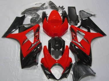 Cheap 2007-2008 Suzuki GSXR 1000 Motorcycle Fairings - Red Glossy Black