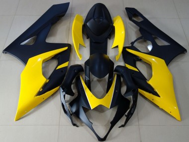 Cheap 2005-2006 Suzuki GSXR 1000 Motorcycle Fairings - Matte Black Yellow