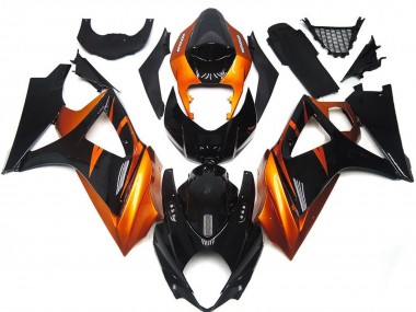 Cheap 2007-2008 Suzuki GSXR 1000 Motorcycle Fairings - Orange Glossy Black