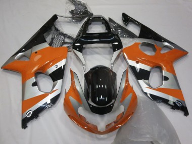 Cheap 2000-2002 Suzuki GSXR 1000 Motorcycle Fairings - Orange Silver Glossy Black OEM Style