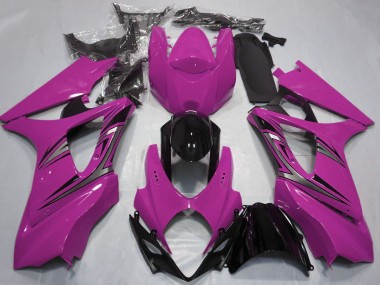 Cheap 2007-2008 Suzuki GSXR 1000 Motorcycle Fairings - Pink Glossy Black OEM Style